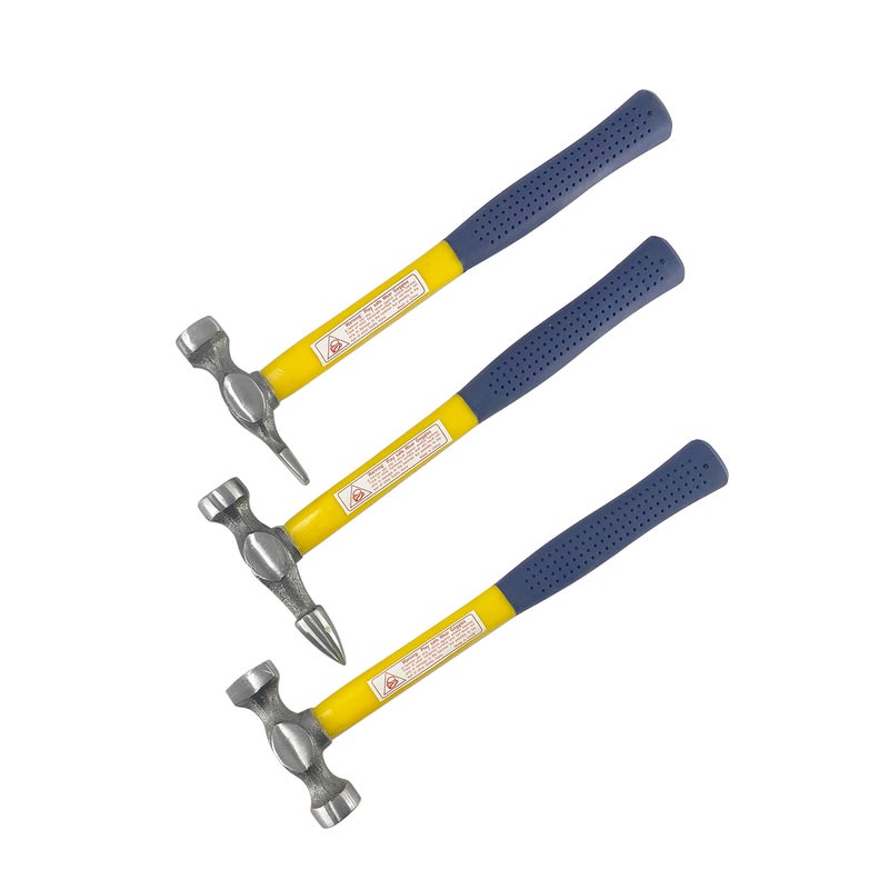 TEXALAN(R 7 PC Auto Body Fender Repair Tool Hammer & Dolly Set Dent Bender Fiberglass Handle Plastic case USA - Image 3